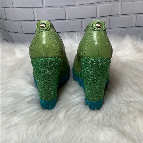Calvin Klein Hallen Green Wedge Shoes Size 10 runs small 9.5 - Picture 3 of 5